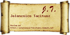 Jelencsics Tacitusz névjegykártya